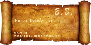 Berle Debóra névjegykártya